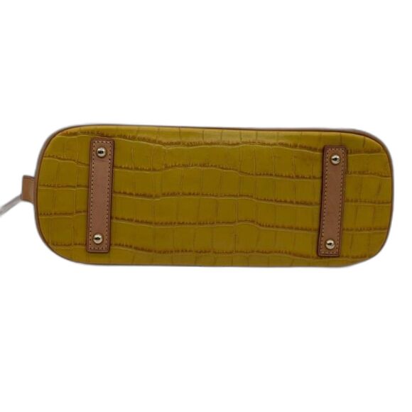 Dooney and Bourke Yellow Crocodile Leather Dome Handbag- Red Lining - Picture 7 of 7